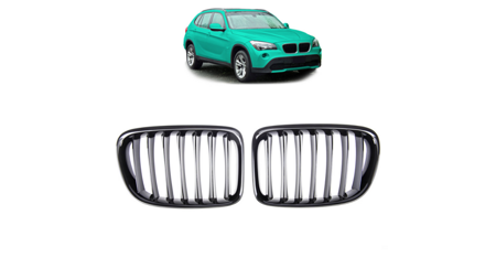 Grill sportowy pojedyncze żeberka Gloss Czarny BMW X1 E84 2009-2015