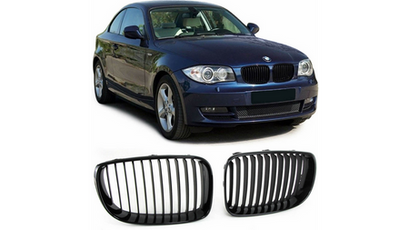 Grill sportowy pojedyncze żeberka Matt Black BMW 1 E81 E82 E87 E88 Facelift 2007-2011