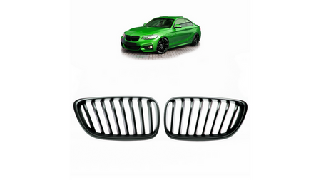 Grill sportowy pojedyncze żeberka Matt Black BMW 2 F22 F23 2013-2021