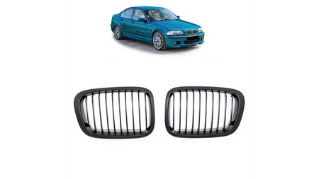 Grill sportowy pojedyncze żeberka Matt Black BMW 3 E46 Compact przed liftem 1998-2001