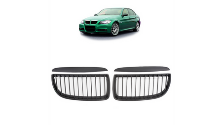 Grill sportowy pojedyncze żeberka Matt Black BMW 3 E90 E91 przed liftem 2005-2008