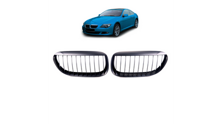 Grill sportowy pojedyncze żeberka Matt Black BMW 6 E63 E64 2003-2010