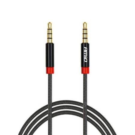 Kabel AUX MINI JACK 3,5mm oplot 100cm AMIO-03269