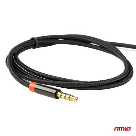 Kabel AUX MINI JACK 3,5mm oplot 100cm AMIO-03269