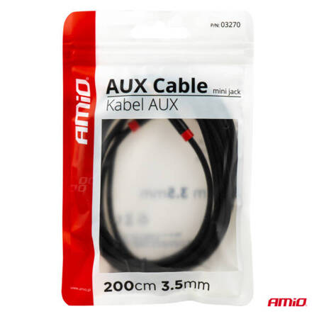 Kabel AUX MINI JACK 3,5mm oplot 200cm AMIO-03270