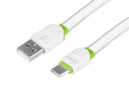 Kabel MYWAY do ładowania i synchronizacji, silikonowy płaski, 200 cm, USB > USB-C