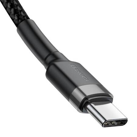 Kabel USB-C na USB-C PD Baseus Cafule PD 2.0, QC 3.0, 60W, 2m czarno-szary