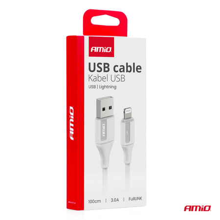 Kabel do ładowania USB-A - LIGHTNING IPHONE 3A 100cm FullLINK AMIO-03919