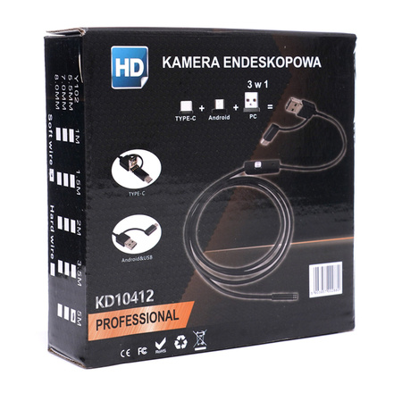 Kamera endoskopowa inspekcyjna 3w1 KD10412