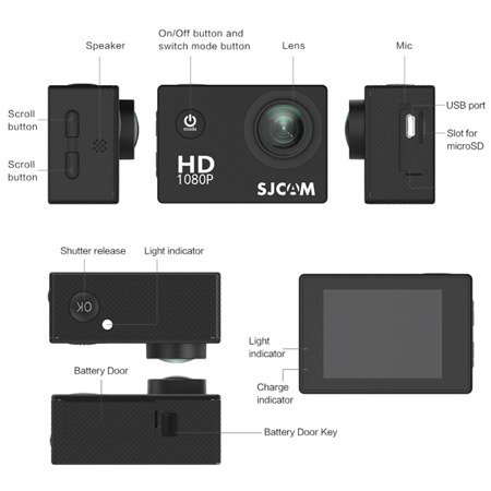 Kamera sportowa SJCAM SJ4000 1080p oryginalna usb