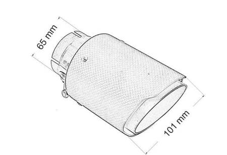 Końcówka tłumika 101mm wejście 65mm Carbon S