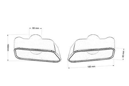 Końcówka tłumika 180x80mm wejście 60mm BMW 525