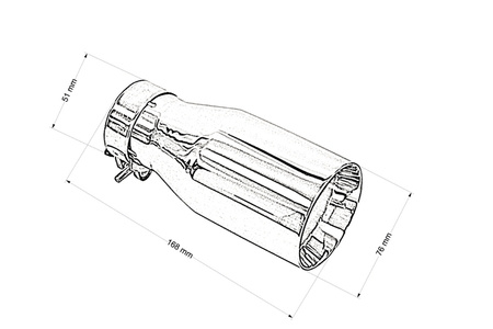 Końcówka tłumika 76mm wejście 51mm Polerowana