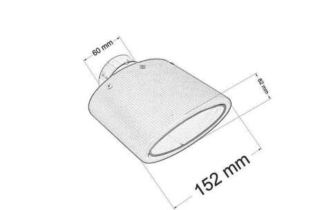 Końcówka tłumika 82x152mm wejście 60mm Carbon