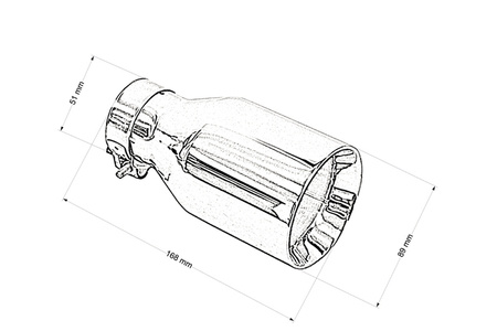 Końcówka tłumika 89mm wejście 51mm Polerowana