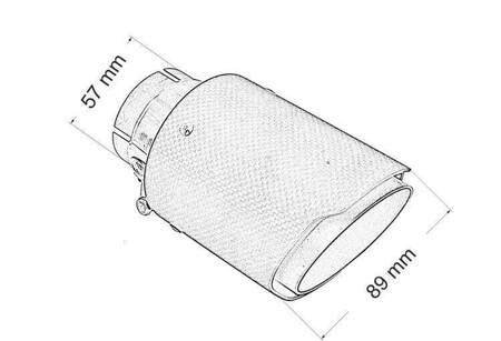 Końcówka tłumika 89mm wejście 57mm Carbon M