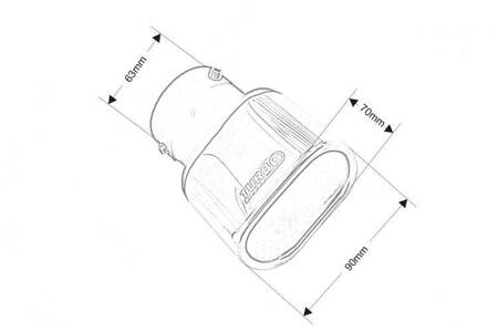 Końcówka tłumika 90x70mm wejście 63mm
