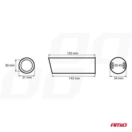 Końcówka tłumika wydechu stal nierdzewna MT 002 chrom AMIO-01302