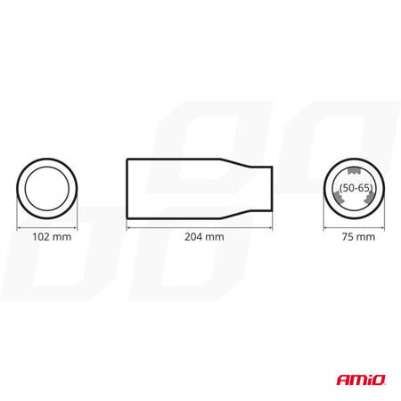 Końcówka tłumika wydechu stal nierdzewna MT 018 chrom AMIO-01318