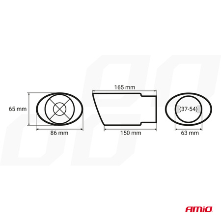 Końcówka tłumika wydechu stal nierdzewna MT 020 chrom AMIO-02349