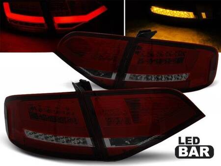 LAMPY DIODOWE AUDI A4 B8 08-11 SEDAN RED SMOKE LED