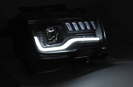 LAMPY PRZEDNIE CHEVROLET CAMARO 09-13 TUBE LIGHT SEQ BLACK