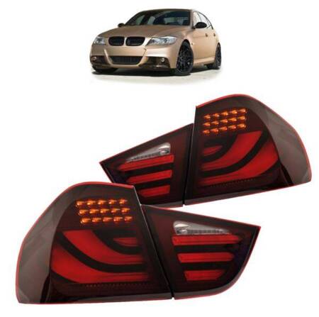 LAMPY TYLNE BMW E90 08-11 SEDAN RED SMOKE