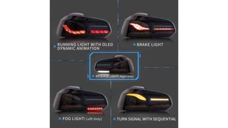 LAMPY TYLNE VW GOLF 6 08-13 DYNAMIC LED SMOKE