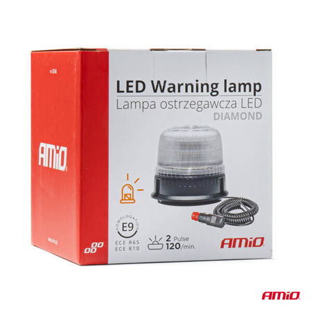 Lampa błyskowa ostrzegawcza kogut 24 LED W25M 12-24V AMIO-03340