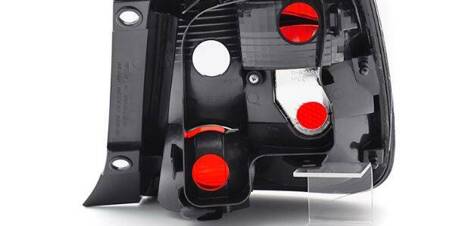 Lampa lewa klosz tyc red white do Fiat 500 07-15