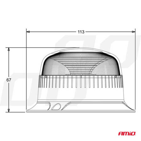 Lampa ostrzegawcza mini kogut 18 LED śruby R65 R10 12-24V W213b AMIO-02926