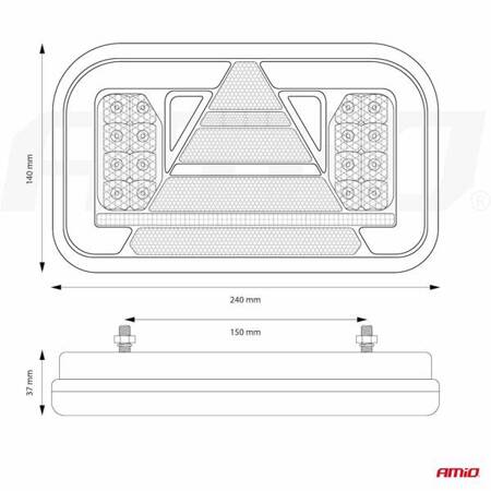 Lampa tylna zespolona LED AMiO RCL-03-L dynamiczna lewa AMIO-02366