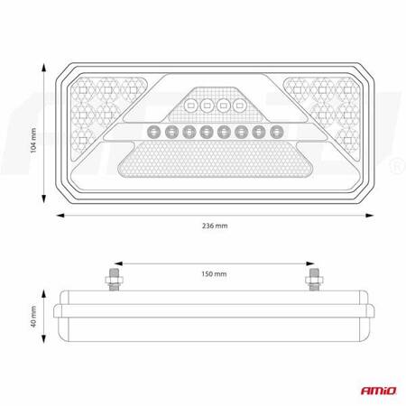 Lampa tylna zespolona LED RCL-02-L dynamiczna lewa AMIO-02364