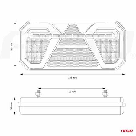 Lampa tylna zespolona LED RCL-04-L dynamiczna lewa AMIO-02368