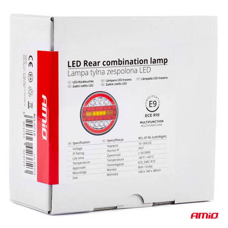 Lampa tylna zespolona LED RCL-07-LR dynamiczna lewa prawa AMIO-02372