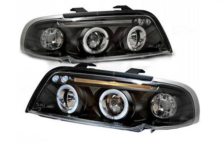 Lampy przednie AUDI A4 B5 94-98 RINGI BLACK