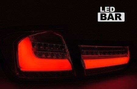 Lampy przednie BMW F30 11-15 LED BAR SEQ RED SMOKE