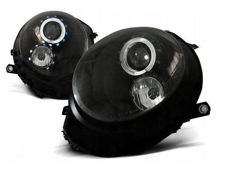 Lampy przednie Bmw Mini Cooper 06 angel eyes black