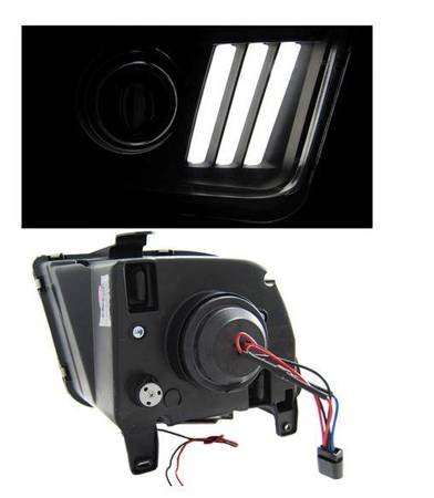 Lampy przednie Ford Mustang 04-09 tube light black