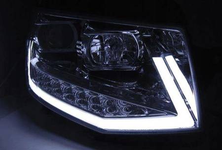 Lampy przednie Vw T6 15- chrome tube light led drl