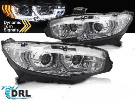 Lampy przednie do Honda Civic X '16-'21 chrome LED