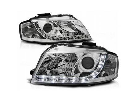 Lampy przednie reflektory Audi A3 8P CHROM DAYLIGH