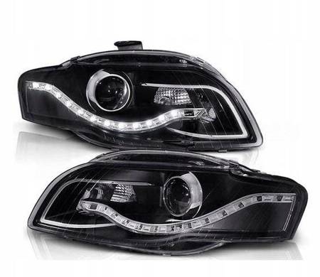 Lampy przednie reflektory Audi A4 B7 BLACK DAYLIGH