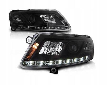 Lampy przednie reflektory Audi A6 C6 BLACK LED ho