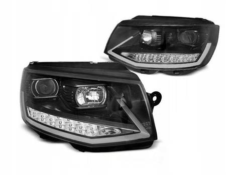 Lampy reflektory Vw T6 15- black tube led drl dts