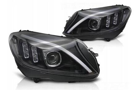 Lampy reflektory black led do Mercedes w205 14-18