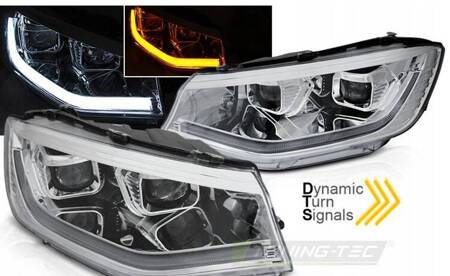 Lampy reflektory led chrome drl do VW Caddy 20-