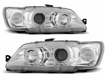 Lampy reflektory nowe PEUGEOT 306 93-97 RINGI CHROME