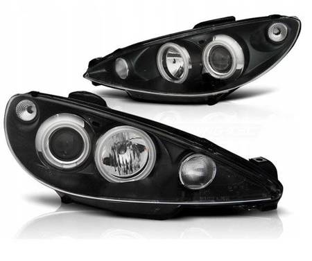 Lampy reflektory peugeot 206 02- ringi ccfl black