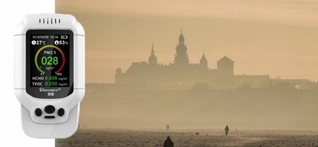 Laserowy czujnik smogu pyłomierz 8w1 PM 2.5 SMOG miernik jakości powietrza